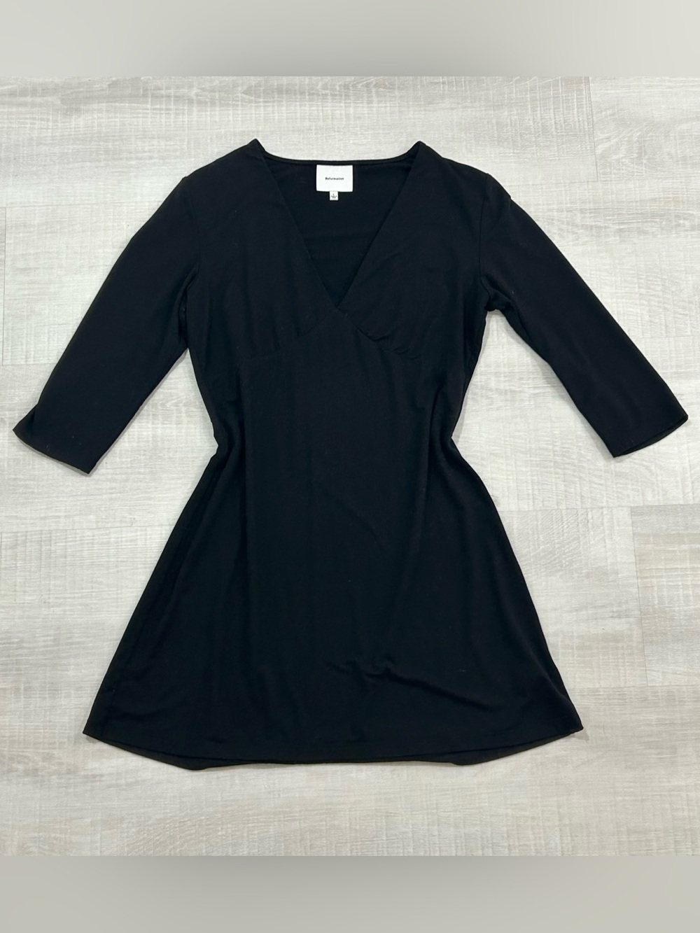 Reformation Black V-Neck LBD